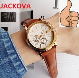 Sub Dials Die Women Men classic atmosphere watches 38mm business switzerland highend mens Leather Battery Chronograph Quartz Movement calendar wristwatch