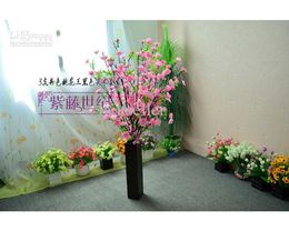 128CM Length Artificial Branches Of Peach Cherry Blossom Silk Flowers for Christmas Ornament wedding Party Decorations supplies