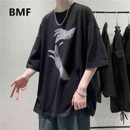 2020 Men Clothing Kpop Korean Style Oversized T-Shirt Streetwear Hip Hop T Shirts Ulzzang Printed Short Sleeves Couple Clothes G1229