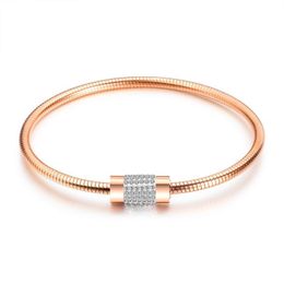 New simple ins elegant trendy diamond woman bangle bracelet fashion designer 316L stainless steel bracelets Jewellery for girls gift
