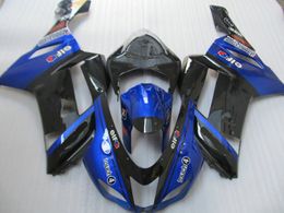 Custom Motorcycle Fairing kit for KAWASAKI Ninja ZX6R 636 07 08 ZX 6R 2007 2008 ABS Blue gloss black Fairings set+Gifts KB22