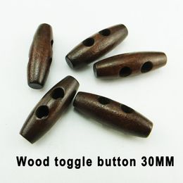 200PCS 30MM wooden deep coffee horn button toggles clothes sewing buttons clothing accessory WHB-091