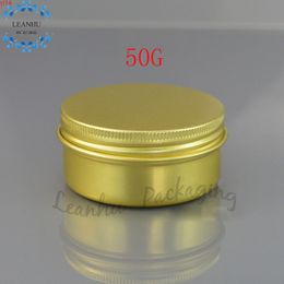 50G Golden Aluminium Cream Jar , 50CC Empty Cosmetic Containers Mask / Packaging Jars ( 50 PC/Lot )high qualtity