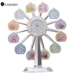 Baby's First Year 12 Photo Frame by Month Newborn Baby Registry 12.20" H Musical Ferris Wheel Picture Frame Play Rock-A-Bye baby 201212