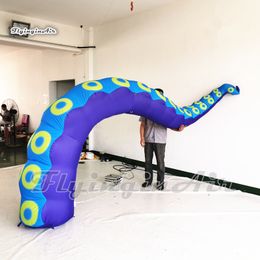 Outdoor Giant Inflatable Octopus Tentacle Marine Animal Leg Replica Blue Air Blown Octopus Arm Balloon For Building Decoration