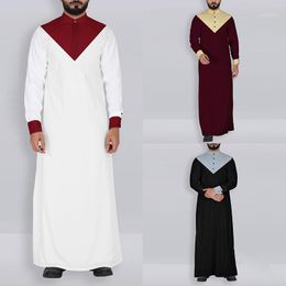 Kaftan Men Muslim Clothing Jubba Thobe Abaya Robe Dubai Saudi Arabia Dress Islamic Traditional Ramadan Long Sleeve T Shirt1