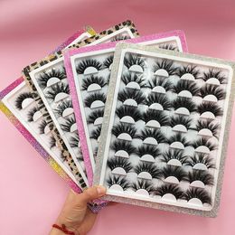 16 Pairs Natural 25mm 27mm 30mm Mink Eyelashes 100% Real Mink Dramatic Volume Eyelashes Extension False Eyelashes