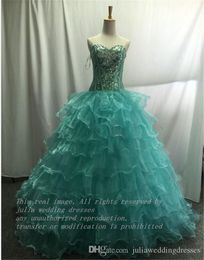 2021 Real Image Purple Stock Quinceanera Dresses Ball Gown Ruffles Beaded Crystals Floor Length Sweet 16 Dress For 15 Years Prom Gowns
