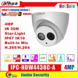 -Dahua 4MP Caméra IP IPC-HDW4438C-A STAR LIGHT IR30M H.265 / H.264 Full HD Caméra de réseau CCTV intégré HD WDR Mulli-Langue IVS1