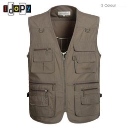 Men's Vests Wholesale- Mens Oversized XL-5XL Outwear Sleeveless Multipockets Pography Waistcoats For Male1