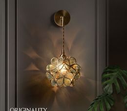 New design European luxury creative copper wall lamps foyer lounge corridor bedroom bedside sofa led wall sconces lights