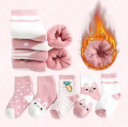 New children socks winter thick terry warm stocking boys girls baby socks cartoon fuzzy floor sock kids cotton fleece socks