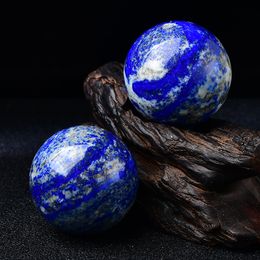 Blue Lapis Lazuli Sphere Pyrite Inclusion Crytsal Sephere Reiki Healing Meditation Chakra Room Decor Hand Made Massage Home Dec