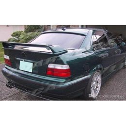 For E36 M3 Spoiler 92-98 E36 2DR 4DR Rear Trunk Wing Double Layers Type Fiber Glass Made Unpainted