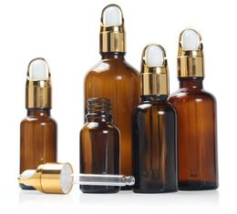 Amber Glass Dropper Bottles 5ML/10ML/15ML/20ML/30ML/50ML/100ML Essential Oil Package Bottle Aromatherapy Liquid Bottles Wholesale SN2068