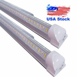Stock In US led integrated tubes V-Shaped Integration T8 Tube Lighting Double row 2ft 3ft 4ft 5ft 6ft 8ft Cold White 6000-6500K