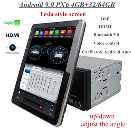 -Pantalla de estilo IPS Tesla 4GB + 64GB 2 DIN 9.7 "PX6 Android 9.0 Universal Coche Reproductor de DVD Radio GPS Bluetooth 5.0 WiFi Easy Connect