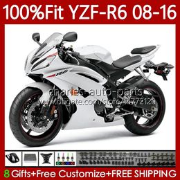 Injection Fairings For YAMAHA YZF-R6 YZF R6 600 R 6 YZF-600 YZFR6 08 09 10 11 12 Gloss white 2013 2014 2015 2016 99No.166 YZF600 2008 2009 2010 2011 2012 13 14 15 16 OEM Body