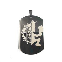 Customized Black Dog Tag Pendant Religion freemason pentagram warrior Juggalo Hatchetman/ Star ICP Charm For Mens Boys Stainless Steel Jewelry NO Chain