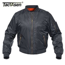 TACVASEN Winter Jacket Coat Men Military Style Bomber Jackets Cotton Padded Fashion Casual Baseball Jackets Varsity Coat Outwear 201118