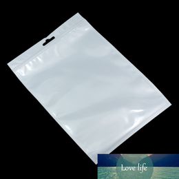 100Pcs/Lot 25*35cm White/Clear Self Seal Zipper Plastic Retail Package Bag, Bag Event Packaging W/ Hang Hole