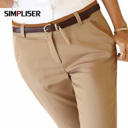 Suit Pants Women Office Lady Work Wear Trousers Khaki Black Beige Business Formal Pantalon High Waist Spring Autumn 201109