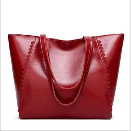 HBP Big bag 2021 fashion handbags retro European and American shoulder oil wax leather ladies wholesale women brown black