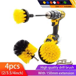 4pcs/set Power Scrubber Drill Brush Kit Electric Cleaning Brush With Extension For Car,grout, Tiles,bathroom, Kitchen & Q jllYaj
