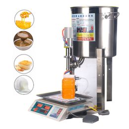 30L Chilli Sauce Filling Machine Paste Peanut Butter Quantitative Filler Machine Pneumatic Slurry Mixing Filling Machine850w