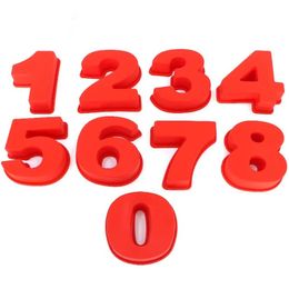 4 Inch Silicone Number Candy Tray Birthday Cake Mould 9 Pieces 0-8 Arabic Numbers Baking Moulds 201023