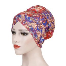 European and American cashew flower print headscarf hat Muslim chemotherapy hat back sponge head cap