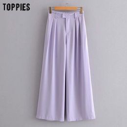 purple suit pants women high waist wide leg pants summer trousers women clothes pantalones de mujer 201118