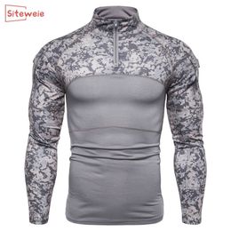 SITEWEIE Fashion Outdoor Fitness T Shirt Men's Camouflage Long Sleeve Sweatshirts Men Casual Joggers Sport Oversized Tops G425 201202