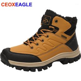 New Winter Fur Warm Male Boots For Men Casual Work Adult Shoes High Quality Walking Rubber Hiking Footwear Sneakers Plus size 461