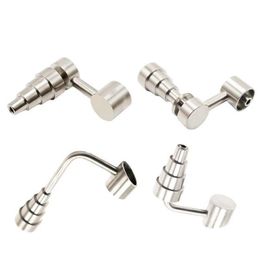 (wholesale best price)Smoking Buckets Bubbler Banger Nail 6 In 1 Titanium Nail Domeless Universal Male Female 10mm 14mm 18mm