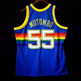 100% Stitched Mitchell & Ness Dikembe Mutombo Sewn Jersey Mens Vest Size XS-6XL Stitched basketball Jerseys Ncaa