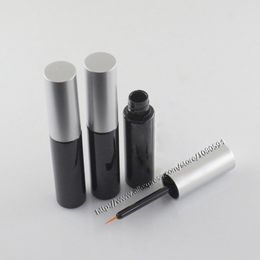 8ml Make Up Empty Tube Eyeliner Cosmetic Container Liquid Eyeliner Bottle With Brush Silver Cap Black Bottle 100pcs/lot