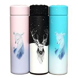 350 500ML Insulated thermos Vacuum bottle Stainless steel Keep Thermo mug Thermos cup Thermocup Thermal bottle with tea Strainer Y200106