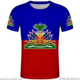 HAITI t gömlek diy ücretsiz özel ad numarası hti t-shirt ulusal bayrak ülke ht fransız haiti cumhuriyeti kolej baskı fotoğraf elbise LJ200827