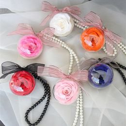 Wholesale Valentine Preserved Flower Gifts Rose Pendants Party Decorations Birthday Presents Car Ornaments Lover Gifts A12