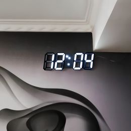 LED Digital Clock Desk Table Clock Temperature Display Digital Electronic Alarm Snooze Wake up Light Night Induction Light LJ201204