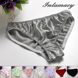 Mid Waist 100% real Silk Underwear panties briefs, XXXl,3XL size 201112