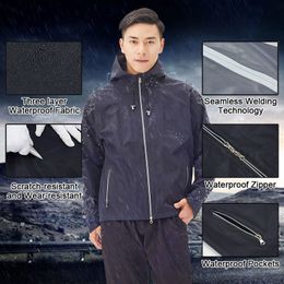 QIAN Light Quality Men's Raincoat Multi-functional Breathable Climb Rain Coat Waterproof Casual Working Jacket Sports Rain Gear 201110