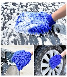 Double Sided Microfiber Washing Hand Gloves Car Window Dust Cleaning Glove Household Cleaning Towel Kitchen Accessories dropship