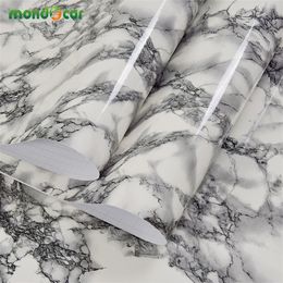 3M Marble Waterproof Vinyl Self adhesive Wallpaper Sticker Modern Contact Paper for Kitchen Cupboard Living Room Wall Stickers 201202