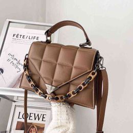 Nxy Handbag New Trendy Small Square Bag Simple Fashion Rhombus Handbags Shoulder High Quality Crossbody s Lady Wlhb2331 0208