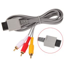 1,8 m langes 3-RCA-Kabel für Nintendo Wii-Controller-Konsole, Audio-Video-AV-Kabel, Composite 480p, vergoldetes 3-RCA-Kabel