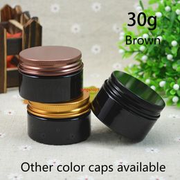 30g Brown Plastic Jar 1oz Small Empty Cosmetic Container Makeup Lotion Cream Capsule Pill Coffee Tea Travel Bottle Free Shippingfree shippin