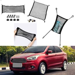 For Ford Figo Car Vehicle Black Rear Trunk Cargo Baggage Organizer Storage Nylon Plain Vertical Seat Net