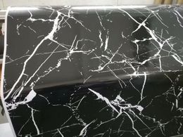 PVC Waterproof Black Marble Camouflage Vinyl Film Self Adhesive Car Wrap Foil with Air Release Bubbles